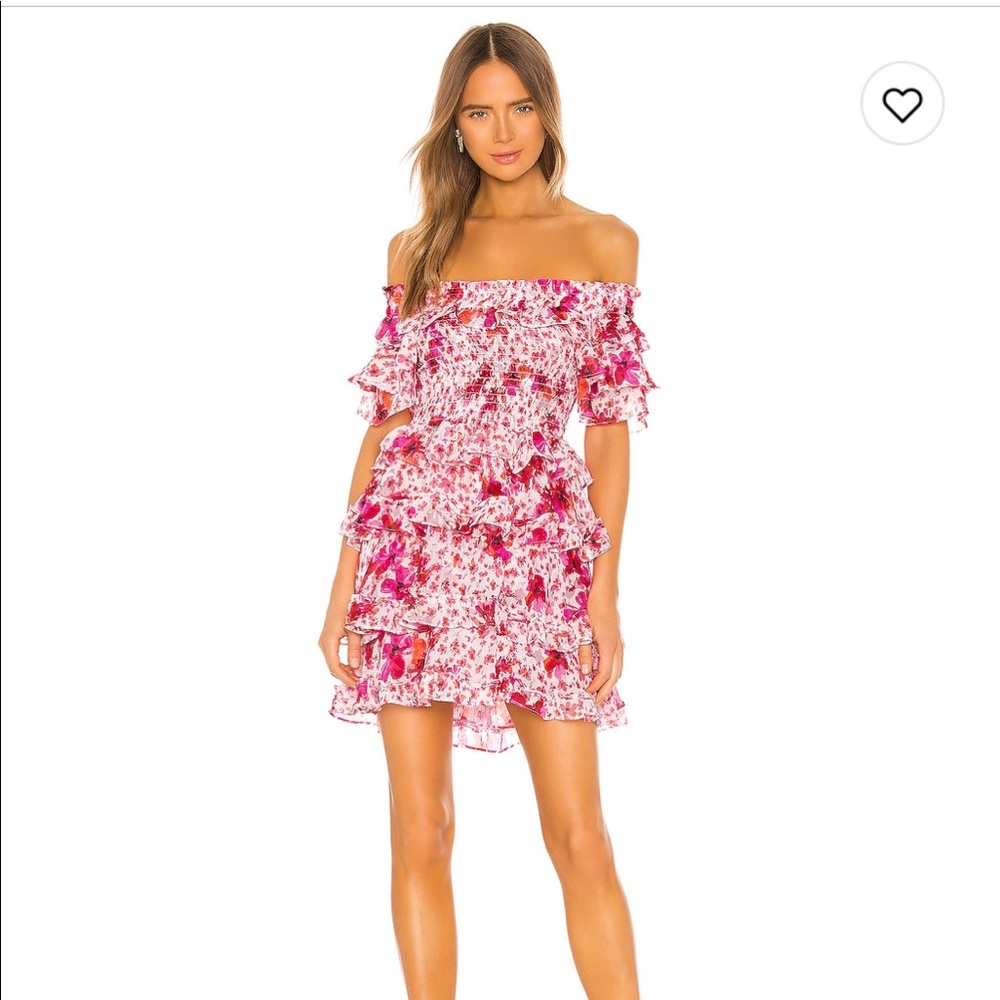 Misa Los Angeles Off Shoulder Floral Mini Dress